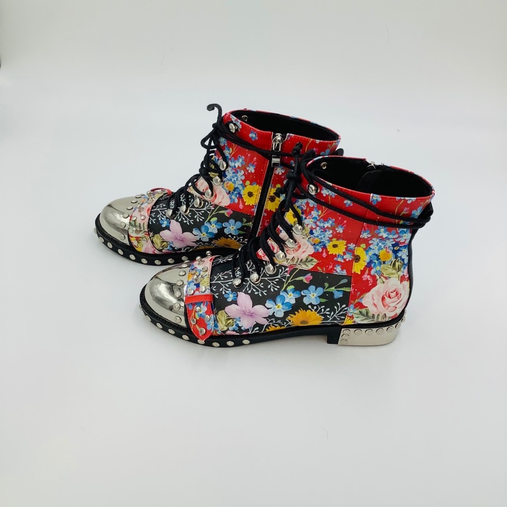 Floral Combat Boots